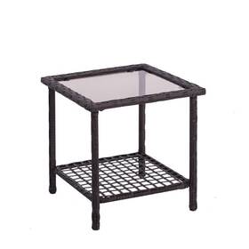 Living Accents H22st1527 Greenwich Brown Square Glass Side Table