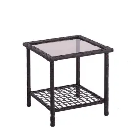 H22st1527 Living Accents Greenwich Brown Square Glass Side Table