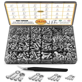 Lr-710 Ljinge 710pcs Machine Screw Assortment 4-40#6-32#8-32#10-24 M-1 Stainless Steel