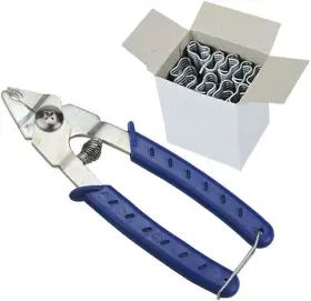 Lucky Farm 657228544283 Hog Ring Pliers With 600pcs M Nail Clips For Chicken Quail Pigeon Pet Blue