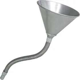 Lx-1704 Lumax Silver Galvanized Funnel With 12 Inch Flexible Pipe