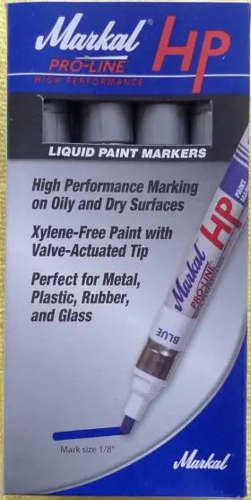 48615 Markal 96967 Box Of 12 Pro-line Hp Silver Paint Markers 1/8 In Tip Medium