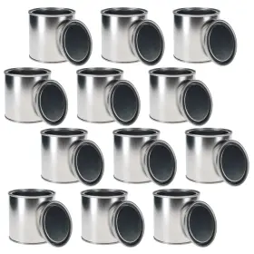 Master Elite 840234531983 1 Half-pint 8 Ounce Paint Cans And Lids 12 Pack Unlined Metal