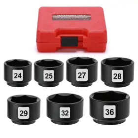 Mp513 Mayouko 7 Pieces 3/8 Inch Drive Low Profile 7pcs- 24 25 27 28 29 32 36mm Black