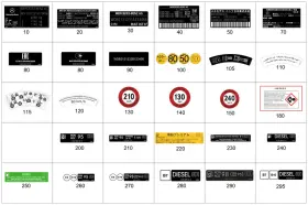 247-584-59-07 Mercedes-benz Genuine Info Label Tire Press