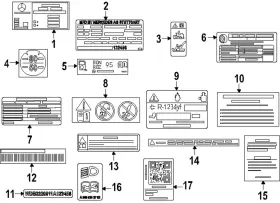 465-584-38-00 Mercedes-benz Genuine Tire Press Label