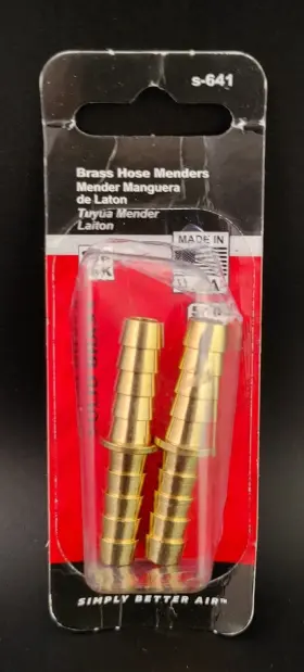 S-641 Milton Industries Brass Hose Menders 2 Pack 5/16 Inch X Id #s-641 Made In Usa