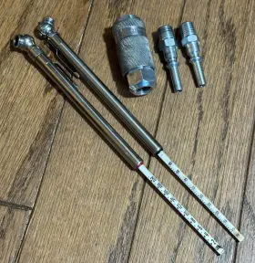 S-917 Milton & Unmarked S-790 S-791 Tool Tire Pressure Analog Gauge Psi Gage Kwik L Coupler Plug Lot Set