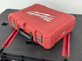 10-20-2827 Milwaukee Red 2407-22 M12 3/8 Inch Hammer Drill Driver Lockable Hard Case Only