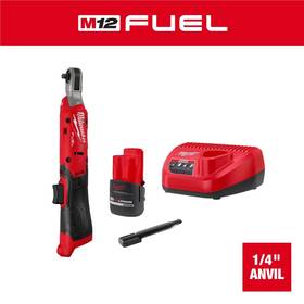 Milwaukee 3052-21 Tool M12 Fuel 1/4 Inch Ratchet Kit Inc. Battery Case Charger