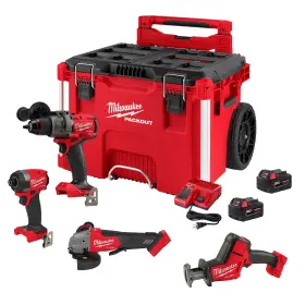 3697-24po Milwaukee Electric Tools Tool M18 Fuel 4-tool Packout Combo