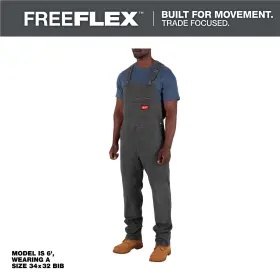 M850g-3830 Milwaukee Tool Freeflex Unlined Bib Overalls - Gray Size 38 X 30
