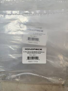 Monoprice Inc. 13511 33 X Inc. Slimrun Cat6 Utp Cable-6-inch White