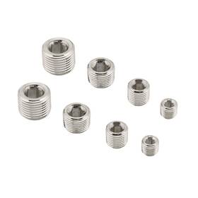 Mr Gasket 6352g Mr. Pipe Plugs Aluminum Chrome 3/8 Inch Npt Set Of 8