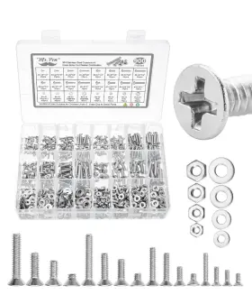 Pjiv900m422 Mr. Pen Pen- Nuts And Bolts Assortment 900 Pcs #4-40 #6-32 #8-32 #10-24 Silver