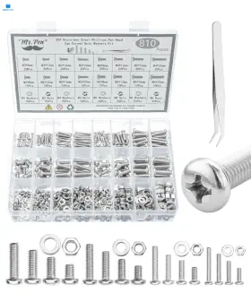 Qexw810m422 Mr. Pen Pen- Nuts And Bolts Assortment Kit 810 Pcs Stainless M3 M4 M5 M6