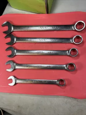 Ndf68 Napa Tools - Lot Of 5 Combination Wrenches 12pt 11/16 Inch 13/16 7/8 15/16 1