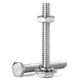 Nlbwljlmdd102421210 Niulunbao #10-24 X 2-1/2 Inch Hex Head Bolts Screws Nuts 10sets Silver