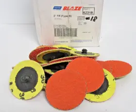 66261162318 Norton Box Of 18 Abrasives 2 Inch Speed-lok Tr Disc Blaze 36 Grit Type Iii