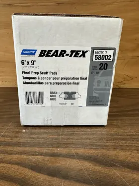 Nor58002 Norton 58002 Bear-tex Final Prep Gray Gris Scuff Pads 1 Box 20 Pieces