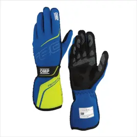 Ib0-0779-a01-044-s Omp Racing Inc. Tecnica Gloves Fia 8856- 2018 Blue / Yellow Sz. S