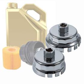 Opall 901-c00103l00104 2pc 64mm 14 Flute Oil Filter Cap Removal Tool Cup Wrench Set For Silver