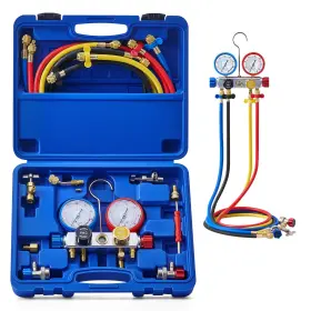 Dmg-2017-01 Orion Motor Tech Fba Ac Diagnostic Manifold Gauge Set 5ft Hose R134a R410a R22 Adjustable