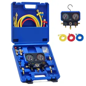 Fba-dmgr410d2 Orion Motor Tech Ac Gauge Set 5ft Hoses For R410a R32 Refrigerant R454b 3-way