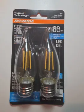 40760 Osram Sylvania Led B10 E26 Dl 60w 2pk