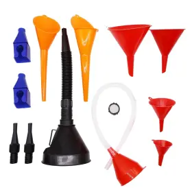 Oxof10pc Oxcano 10 Pcs Automotive Funnels Set For Filling Black/white/red/orange