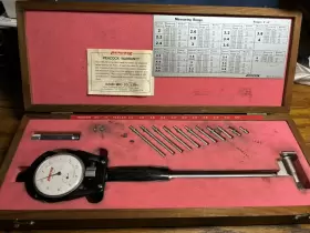 20-377 Peacock Vintage Quality Dial Bore Gage 2-6 Inch Range Japan