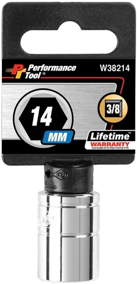 W38214 Perform Tool Performance - 3/8 Inch Drive 14 Mm 6-point Metric Standard Socket