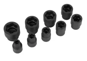 W38917 Perform Tool 3/8-inch Drive 9 Piece Bolt Extractor Set Metric