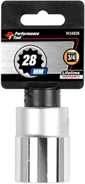 Performance Tool W34828 3 4 Drive 12 Point Standard Socket 28mm