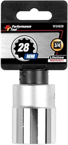 W34828 Performance Tool 3 4 Drive 12 Point Standard Socket 28mm