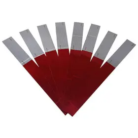 Peterson Manufacturing 044464933603 8pc 465k 2 Inch X18 High Bright Red White Reflective Marker Tape With Adhesive