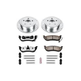Power Stop K2197-36 Z36 Rear Brake Pads And Rotor Kit For Truck Tow