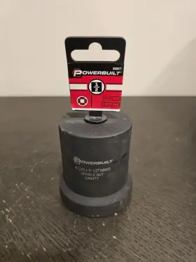 648477 Powerbuilt Spindle Nut Socket 4 Lugs 2-1/2 Inch Id Ford Gm And Dodge -