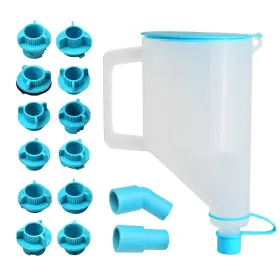 Prokomon 745746907144 15 Pcs Oil Funnel Kit 1.5-quart No-spill With 14 Blue