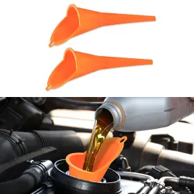 Qph7226 Qztyty 2pcs Oil Funnel Automotive Multi-function Plastic Fuel Orange