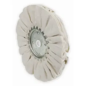 8025-6 Roadmaster 6 Inch White Airway Buffing Wheel 12 Ply 5/8 And 1/2 Arbor