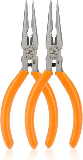 Ta-zh-03pliers Rongon 2pack-small Pliers 5 Inch Needle Nose With Side 2pcs Orange