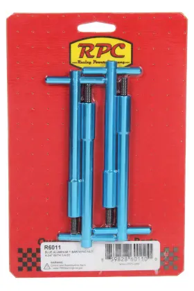 R6011 Rpc Racing Products Company Blue Aluminum T-bar Wing Nut 4-3/4in With 1/4-20