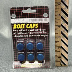 12061 Russell Vintage Blue Bolt Caps 1/2 Inch Hex 12mm Custom Engine Dress Up 6-pack Nos