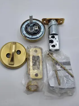 B60608 Schlage 043156490516 Satin Brass Single Cylinder Deadbolt B60 608