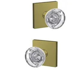 Fc172hob608col Schlage Custom Fc172 Hob 608 Col Hobson Non-turning Glass Knob With Collins Trim