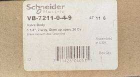 Schneider Electric Vb-7211-0-4-9 1-1/4 Inch Globe Valve Cv20 Bronze Body Brass Trim