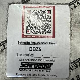 Schroeder Bbz5 Hydraulic Filter Nos