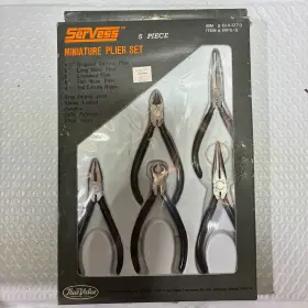 Mps-5 Servess Vintage Nos 5 Piece Miniature Plier Set True Value Box Wear