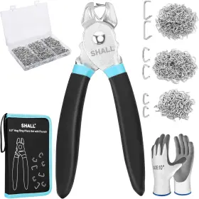 Sh191010ae Shall Hog Ring Pliers Kit With 600pcs Galvanized Set